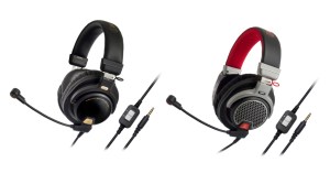 ATH-PDG1 Premium Gaming Headsets, two high-performance closed-back and open-air headphones that combine immersive sound quality with gaming-centric features like swiveling detachable microphones and compatibility with computer PlayStation 4 and Xbox One (with adapter).